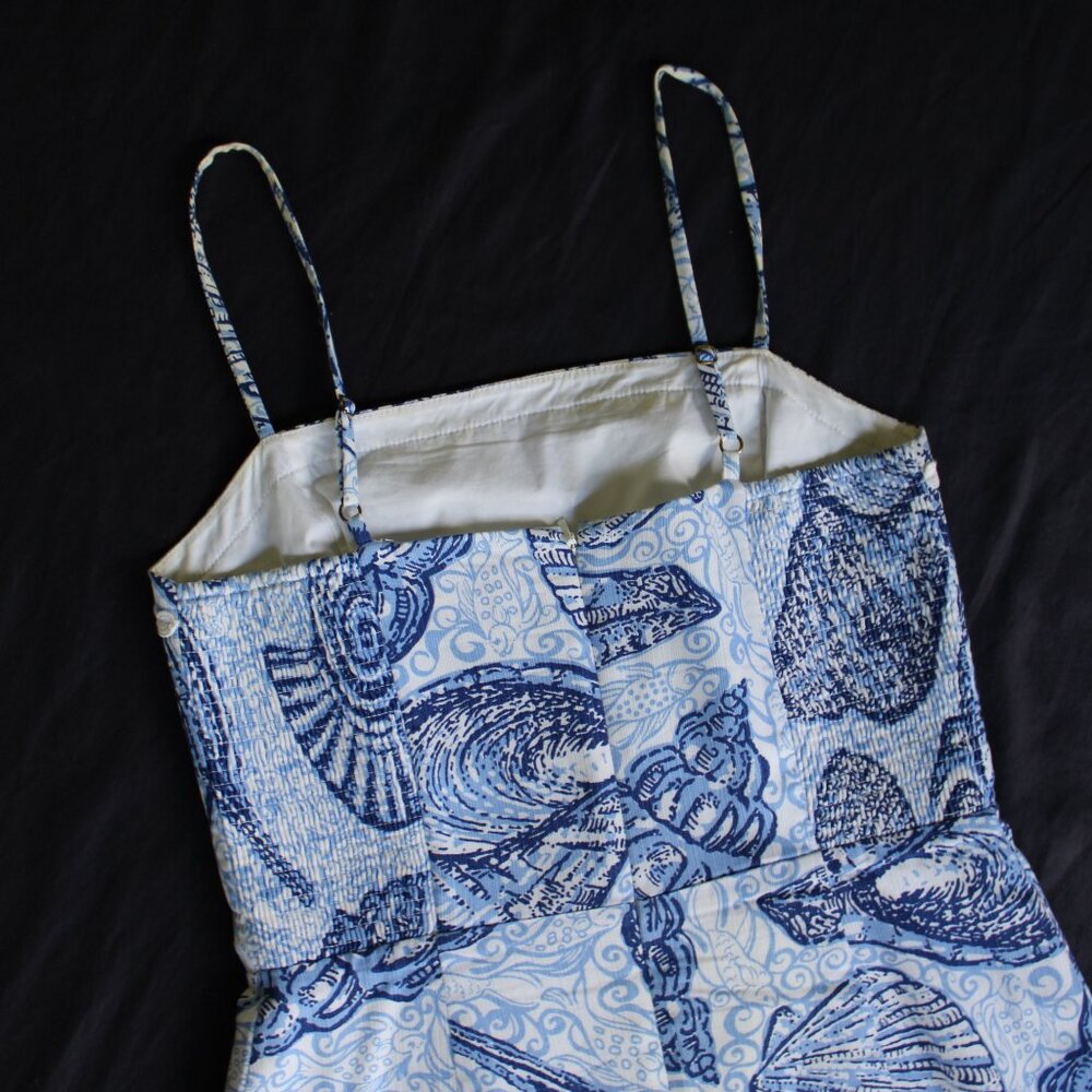 Lilly Pulitzer JESSE SKORT ROMPER Blue Peri Pop Up Shells Size 2 - Picture 10 of 11